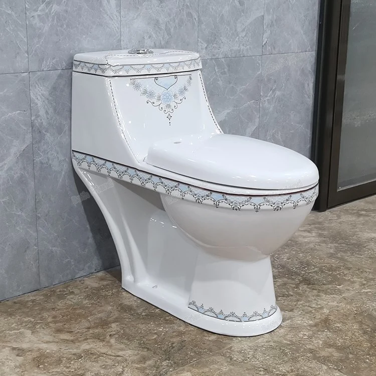 Print Bidet Toilet Washdown One Piece Toilet Bowl S Trap 250mm 4inchs Wc Bathroom Decoration Toilet