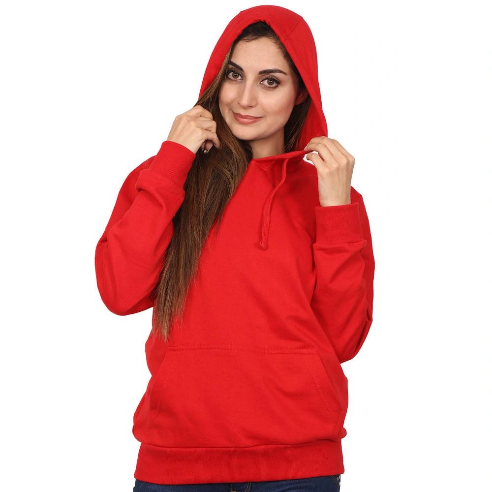 Sudadera de deporte sólido de manga larga OEM de alta calidad Hoodies para mujer Invierno cálido poliéster suave felpa Sudadera para mujer