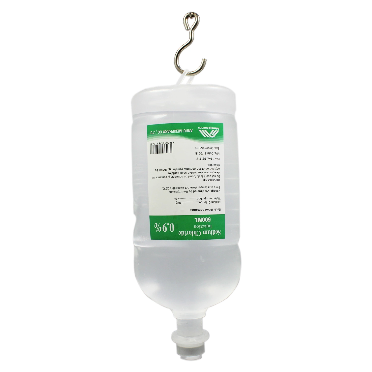 Supplément nutritionnel Chlorure de sodium injection 0.9% 500 ml de Shinepharm