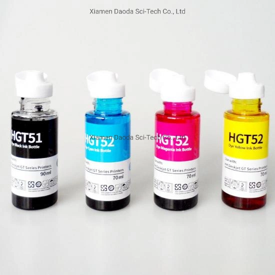 Premium HP Gt51/53,Gt52, Gt-51/53,Gt-52,Gt53,Gt-53,Gt53XL,Gt-53XL Compatible Color Bulk Water Based Bottle Refill Ink for HP Deskjet 5810,5820 Inkjet Printer