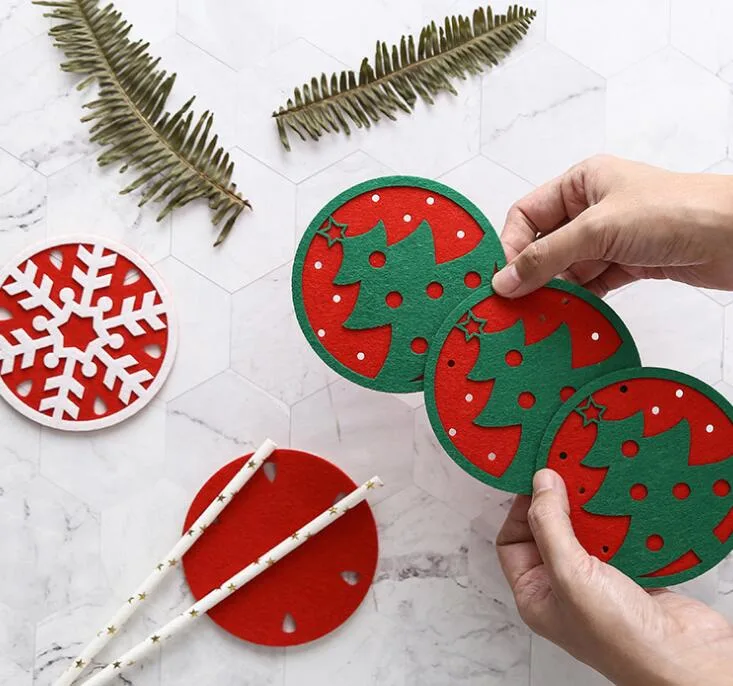 Hotel Home Felt Christmas Mat Coaster