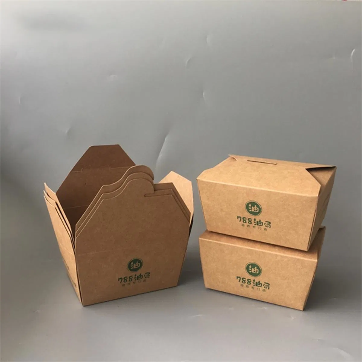 Wholesale/Supplier Customization Kraft Paper Takeaway Lunch Box Restaurant Use Disposable Lunch Boxes Food Packages Takeaway Customized Custom Food Packaging