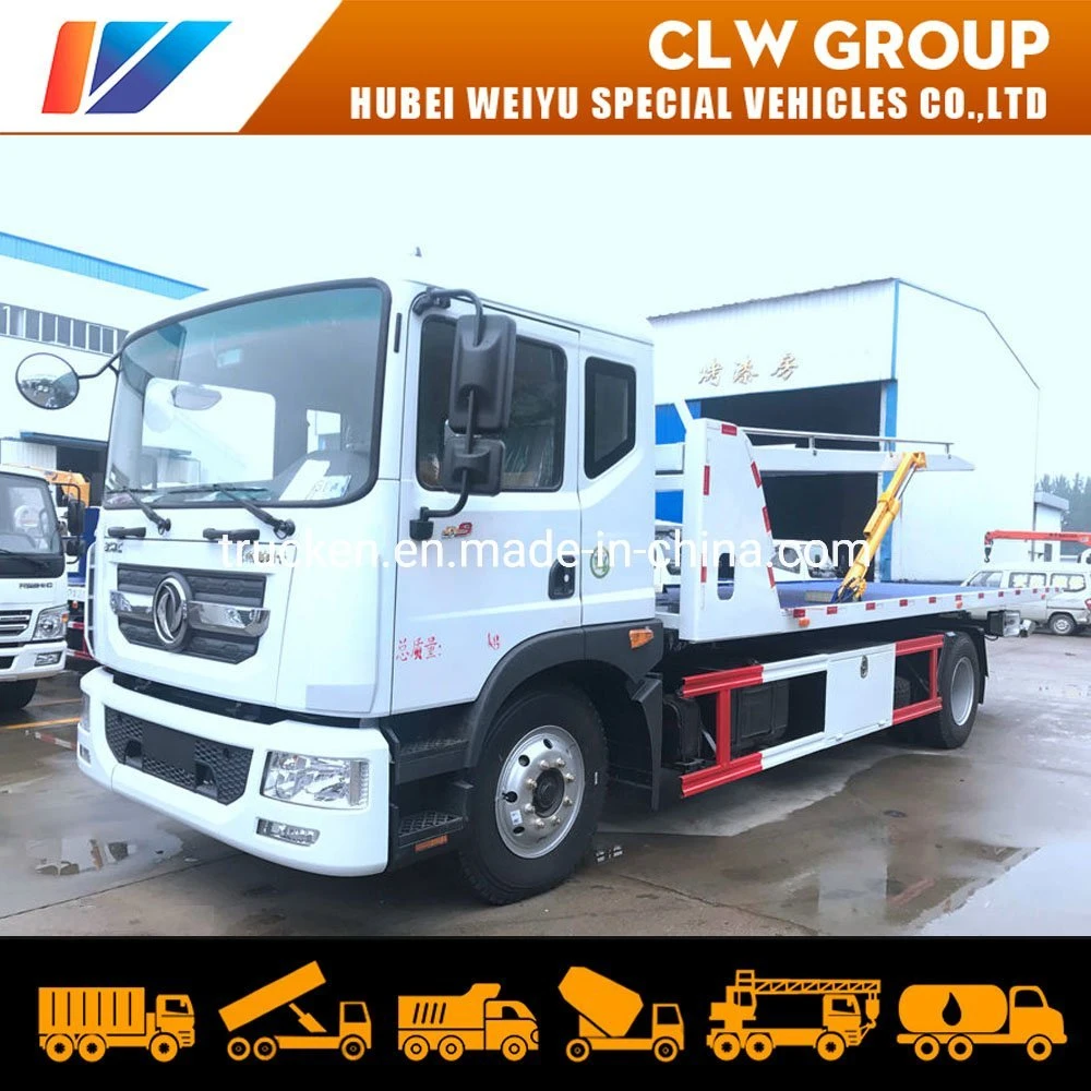 Fully Demountable Sliding 3 Cars Towing Rollback 10ton Dongfeng Double Tilt Tray Flatbed Wrecker Tow Truck