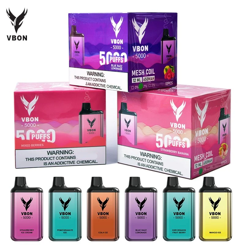 High quality/High cost performance  Disposable/Chargeable Vbonbar 5000 Puffs Vaporizer 5K Fruity-Vaper Series Eliquid Vape