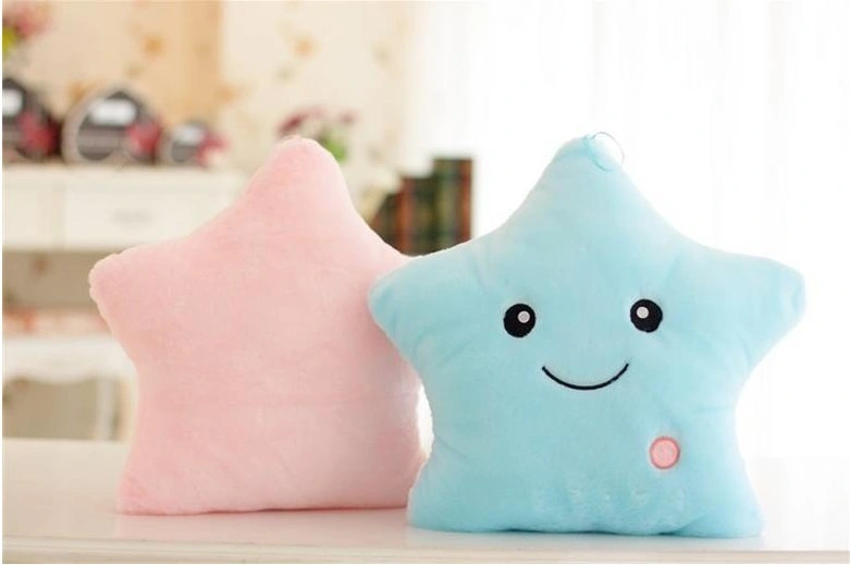 Drop Shopping Custom Kawaii Twinkle Stuffed Plush Toys Luminous Night Light Plush LED Star Shape Glowing Pillow