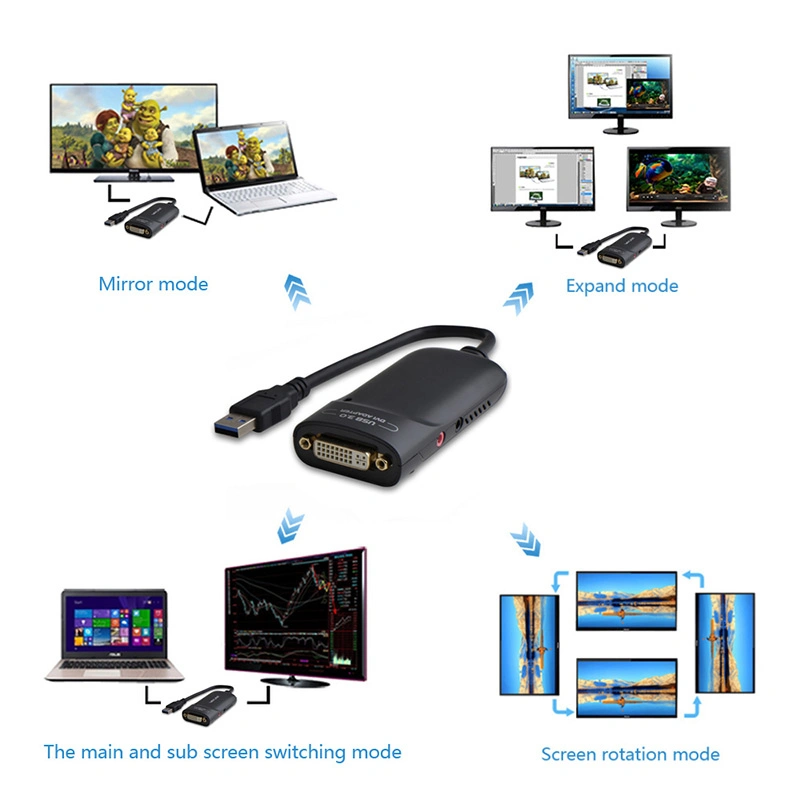 USB 3.0 к DVI графического адаптера дисплея