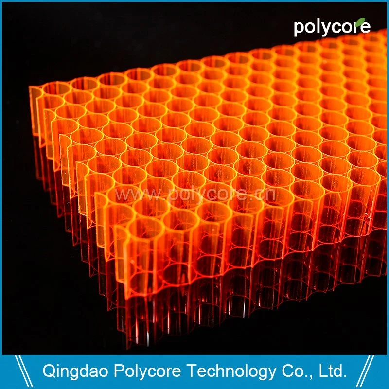 El color rojo de policarbonato alveolar Honeycomb Board PC6.0