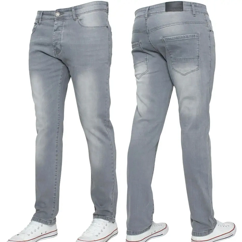 Custom flojos Vintage Jeans mezclilla apilados los hombres de los hombres pantalones vaqueros pantalones vaqueros pantalones vaqueros holgados en blanco para los hombres