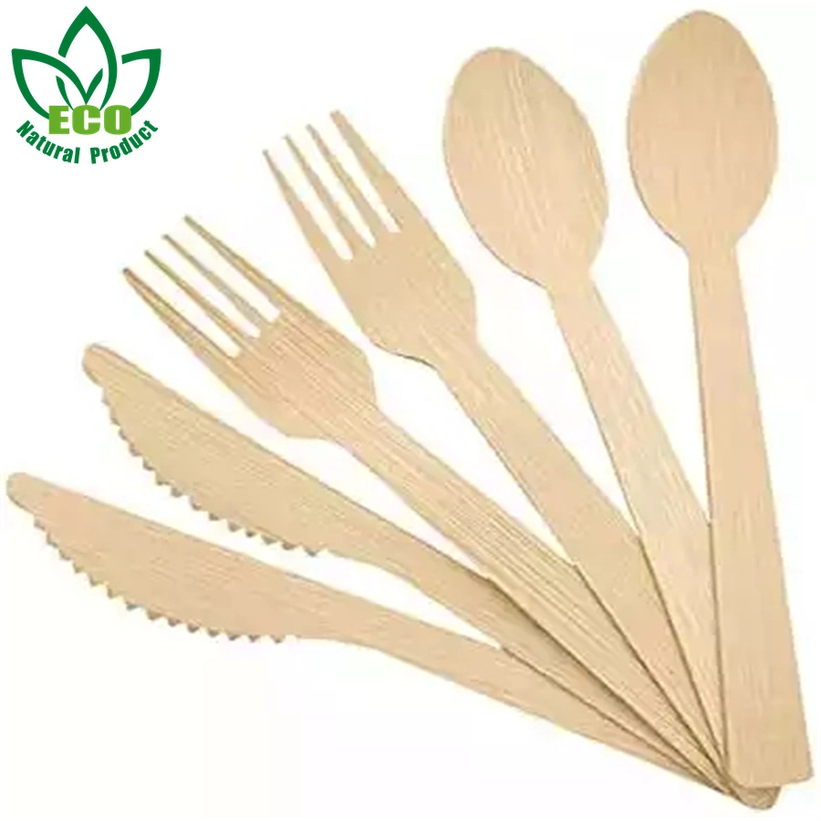 Wholesale/Supplier Customization Travel Wooden Bamboo Fork Spoon Knife Disposable Bamboo Cutlery Set