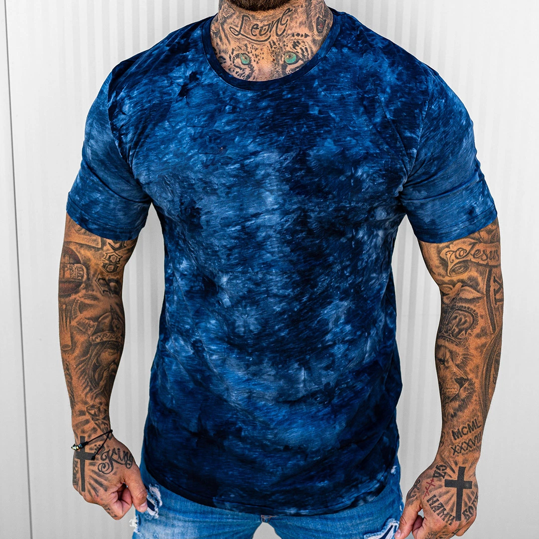 Camiseta de manga corta para hombre 3D Camiseta estampada con cuello redondo