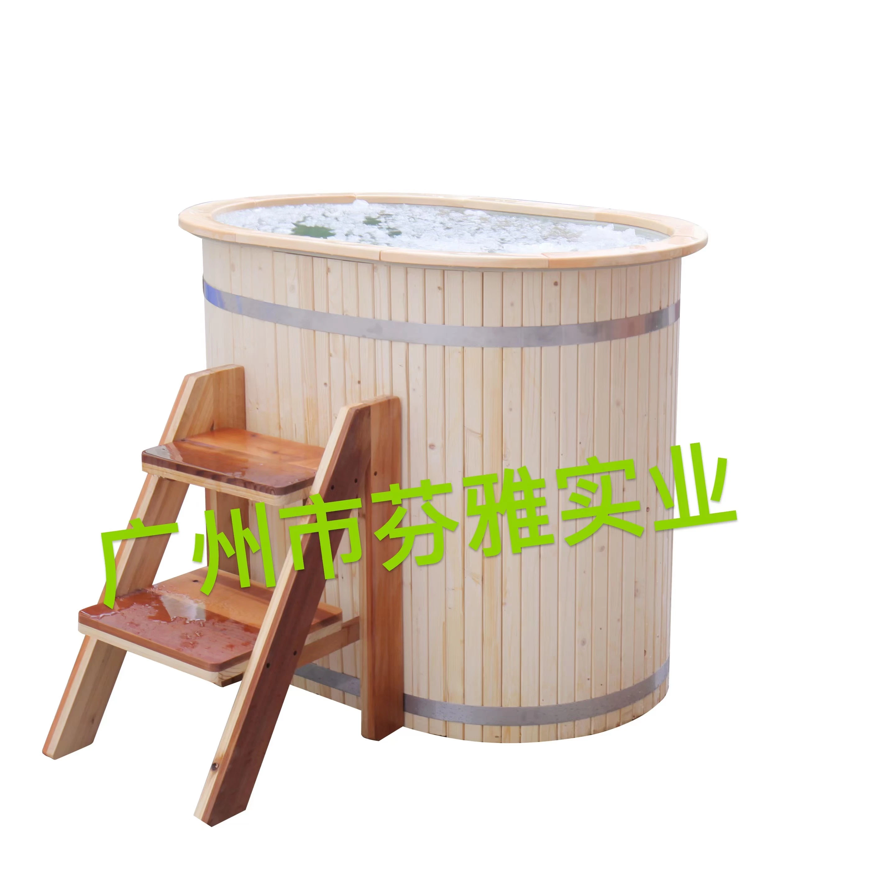 Outdoor Barrel Wooden Cold Plunge Tub Ice Bath for Ice SPA Therapy-1 Person