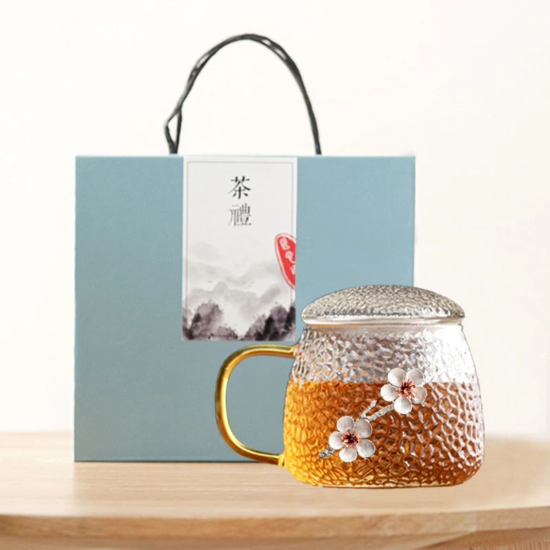 Japanische Hammer Glas Teetacup Haushalt Tasse Wasser Tasse Blumen Tee Filterglas Für Teeseparation