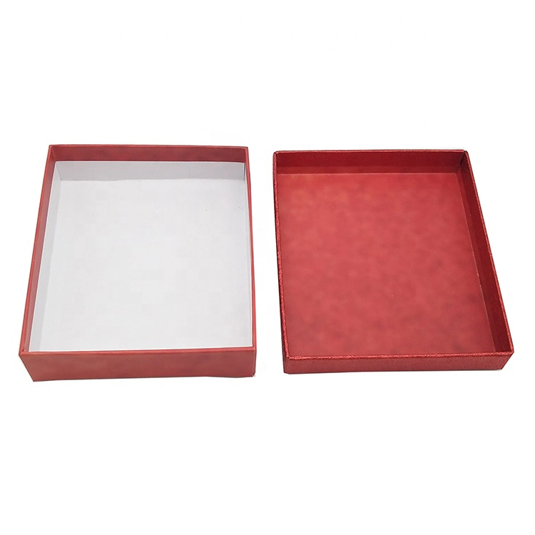 Caja de regalo de cartón impreso a medida de papel artesanal rojo