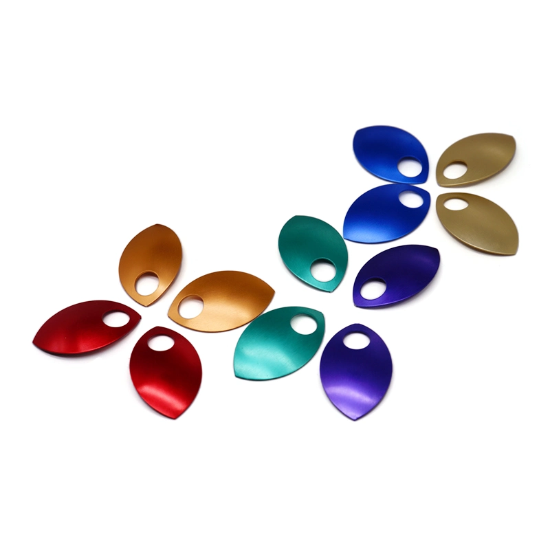 Dongguan Factory Custom Stamping Blank Anodized Aluminum in Multiple Colors 20mm Dragon Carved Tear Drop Pendants Metal Dragon Scale with Holes