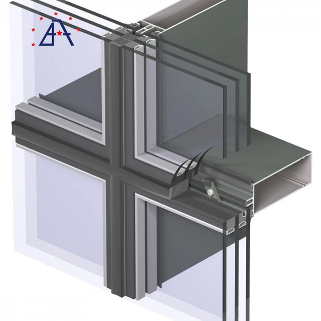 Arriba fábrica AAG aluminio enmarcado vidrio Invisible Cortina de pared Diseño