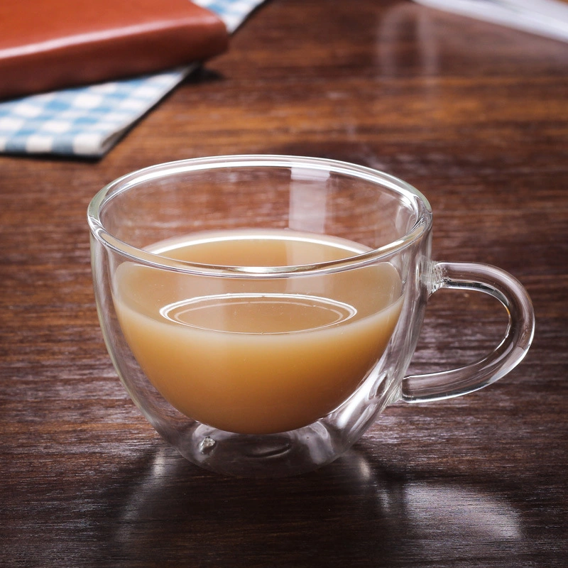 Handgemachte Elegante Farbige Hitzebeständige Kaffee Tasse Double Wall Glas Becher