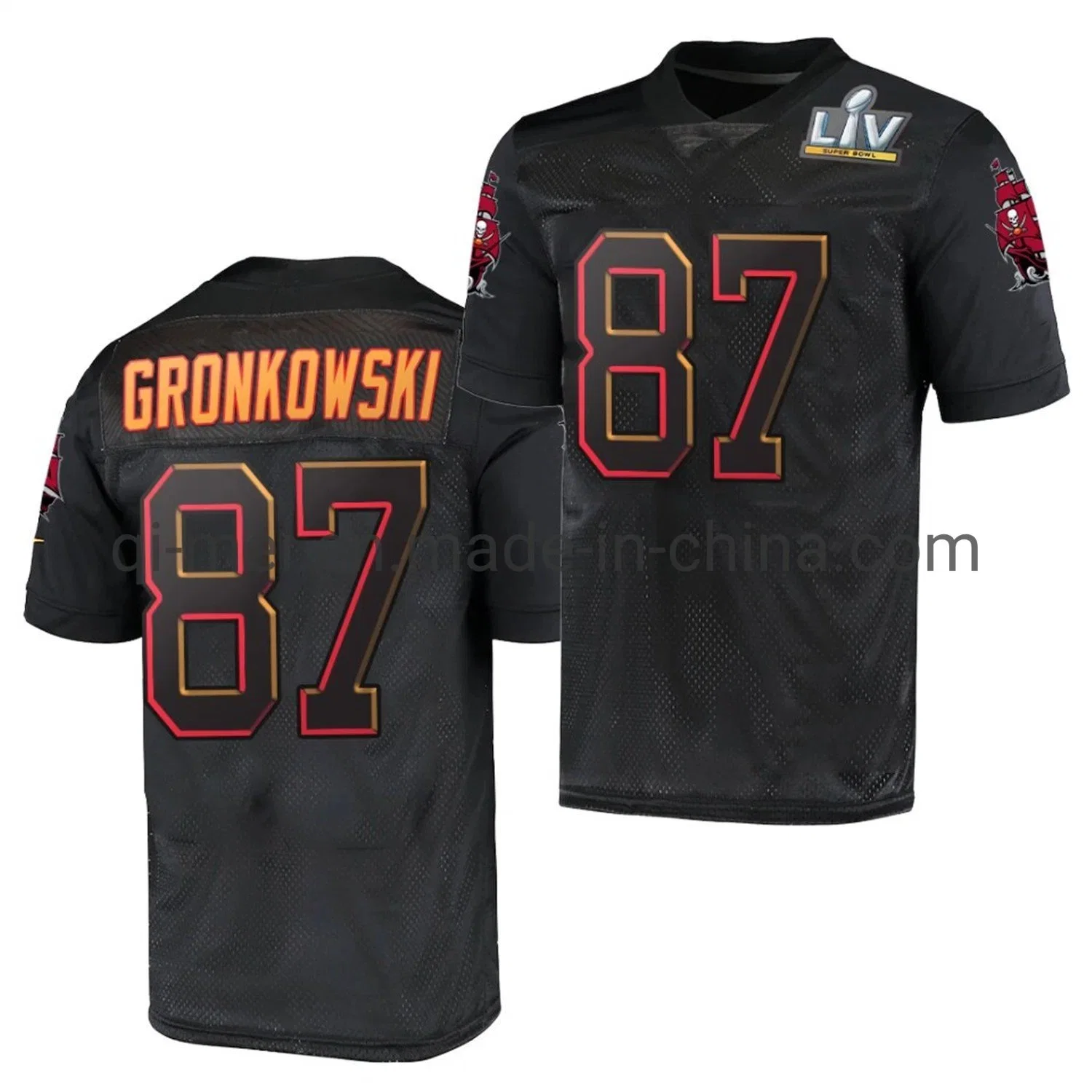 2021 Super Bowl LV Champions Rob Gronkowski Buccaneers Mens Adults Camisolas de futebol juvenil