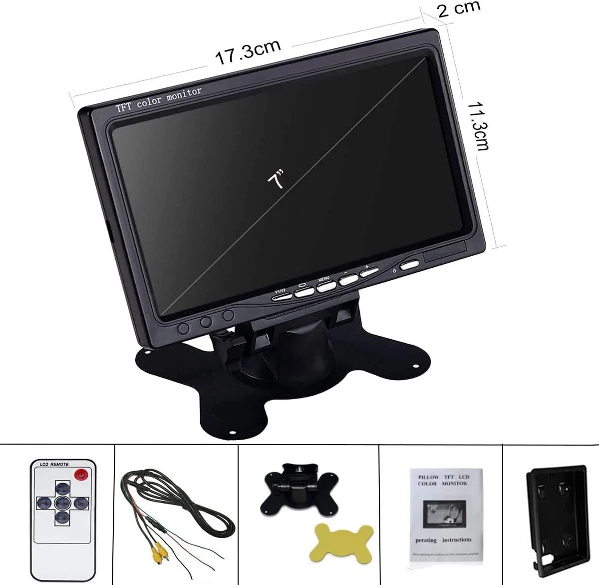 Factory Direct 7''inch Vehicle Monitor Parking Display 4CH Ahd Car Monitor for Truck