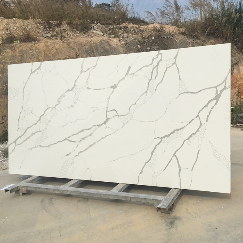 Polished White Surfaces Engineered Quartz Stone Slab with  SGS Certification