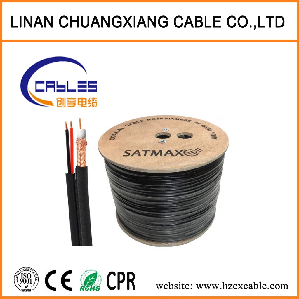 Coaxial Cable Rg59+2c Copper Wire Siamese Cable for Monitor System Power Cable TV Cable