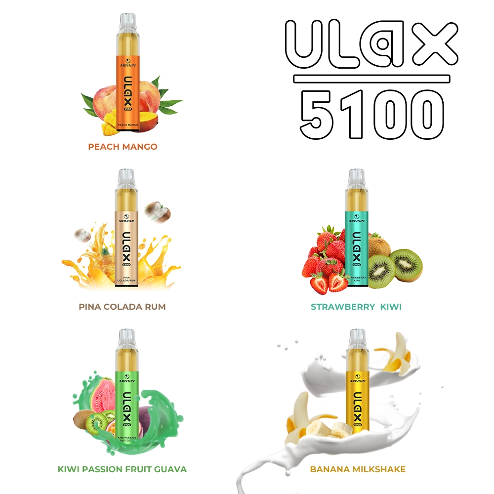 VAPE 5100 Puffs desechables al por mayor Ecig Ulax con bobina cerámica Buen gusto