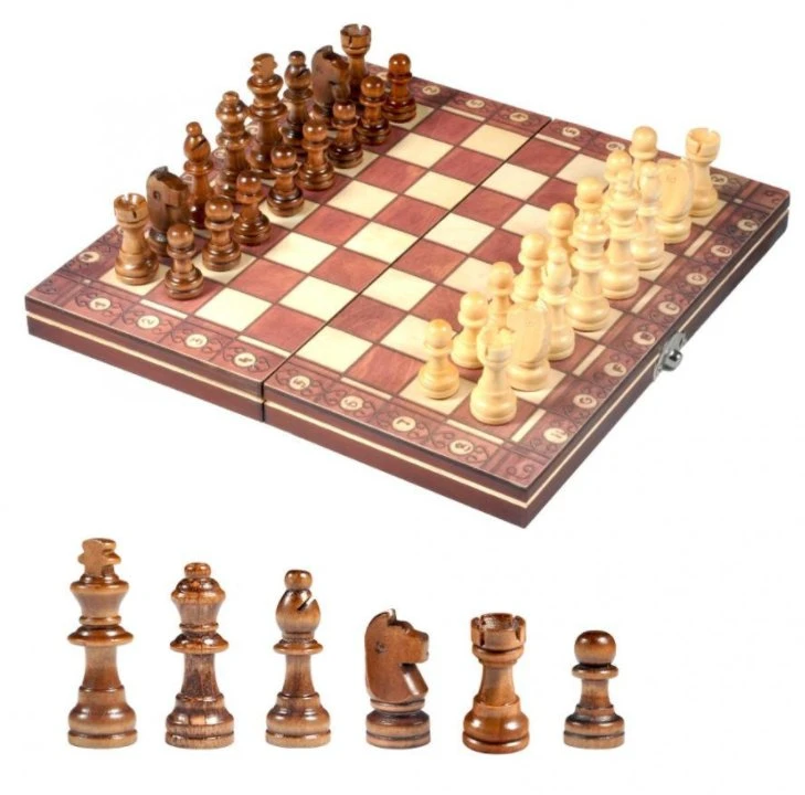 Foldable Wooden Chess Board Magnetic Wall Mounted/ Names of The Chess Pieces Toy