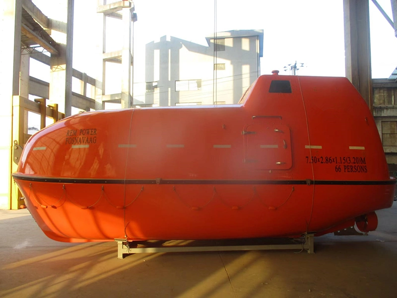 Med Certificate Solas Med Iacs Approval 120 Persons Totally Enclosed Lifeboat with Davit