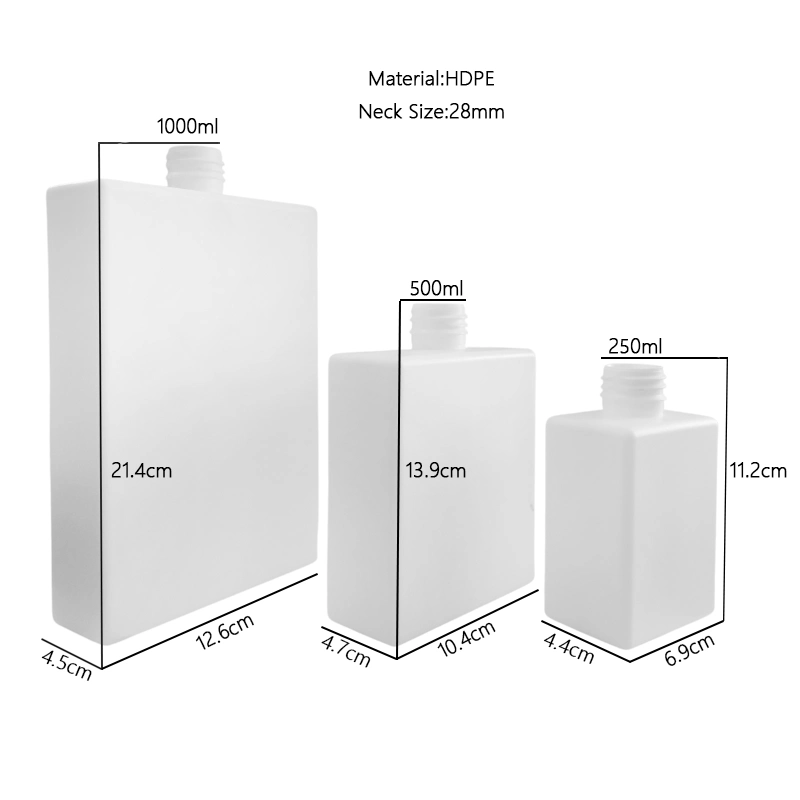 8oz 16oz 32oz plano acabado mate de HDPE curtido loción de aceite botella de plástico para Cosmética embalaje