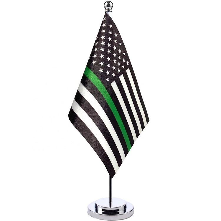 High Quality Desktop Flag Stand with Custom Printed Flags for Office/Room Decoration