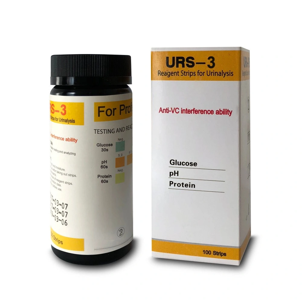 Tiras de prueba de orina Universal Urs-3, la glucosa/pH/Tiras de prueba de la proteína