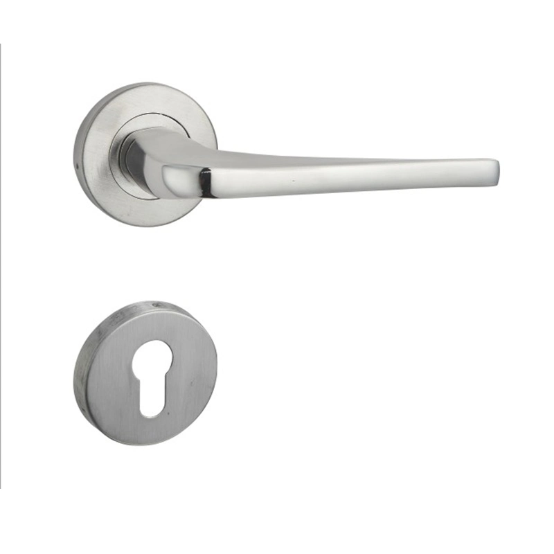 Modern Polish Single Type Stainless Steel Silvery Interior Door Lock Handle