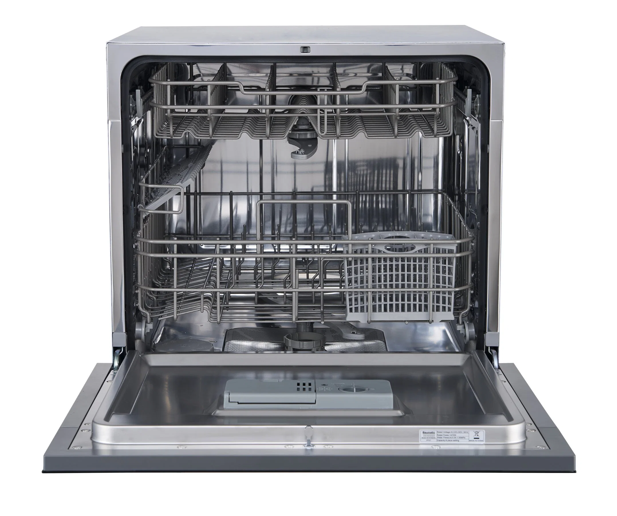 Built-in 8 Place Sett. Black Dishwasher Touch Control 5 Wash Programs UV Light Sterilization