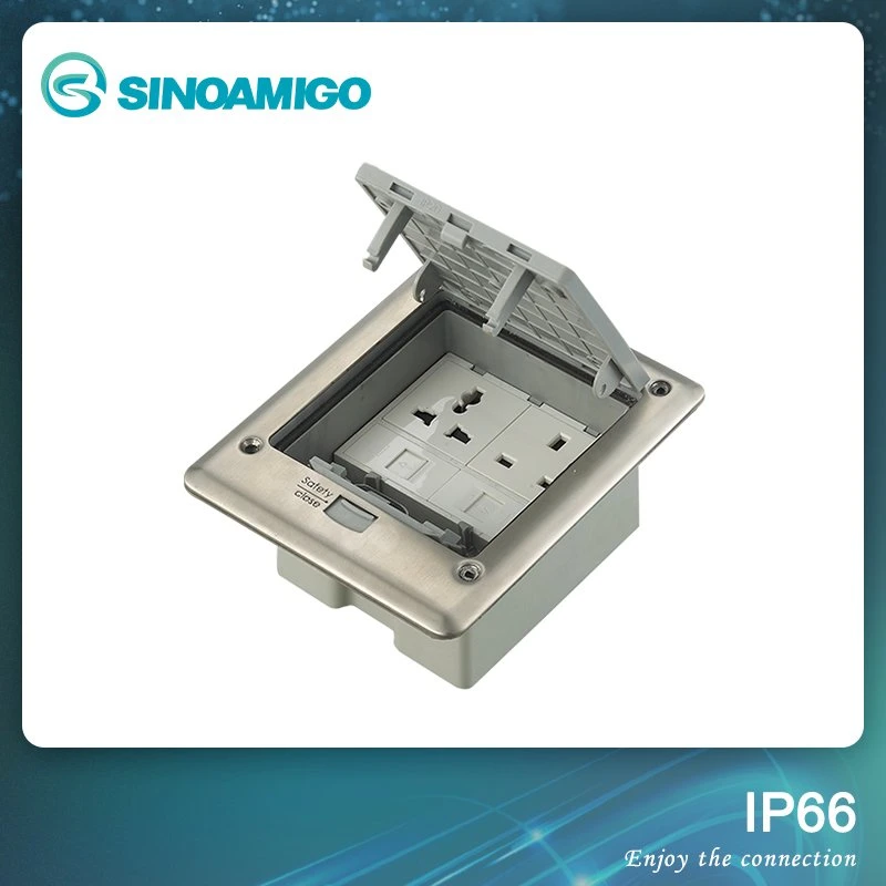 IP66 Caja de suelo impermeable para exteriores con interruptores y tomas