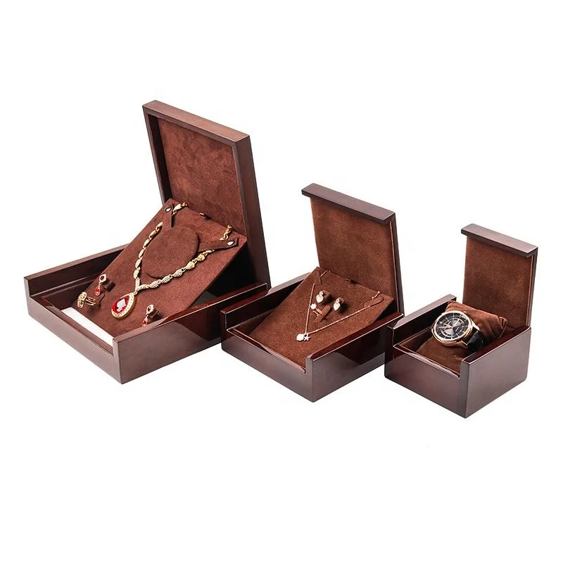 Custom Gift Packaging with Logo Wooden Jewelry Box for Brand Jewelry Gift Box