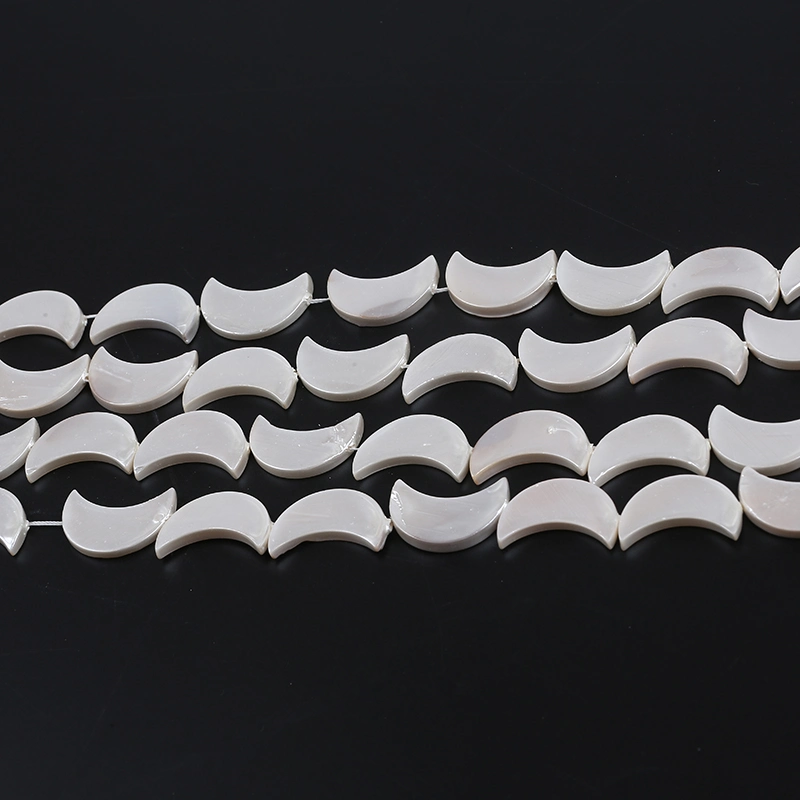 Wholesale/Supplier White Moon Shape Mother of Pearl Shell Beads for Making Earrings