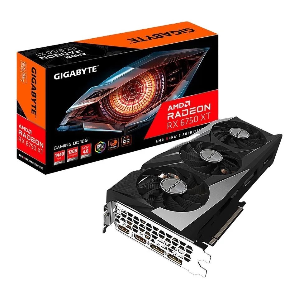 Gigabyte Gaming Oc Radeon Rx6750 Xt 12GB Gddr6 PCI Express 4.0 ATX Video Card Gv-R675xtgaming Oc-12gd