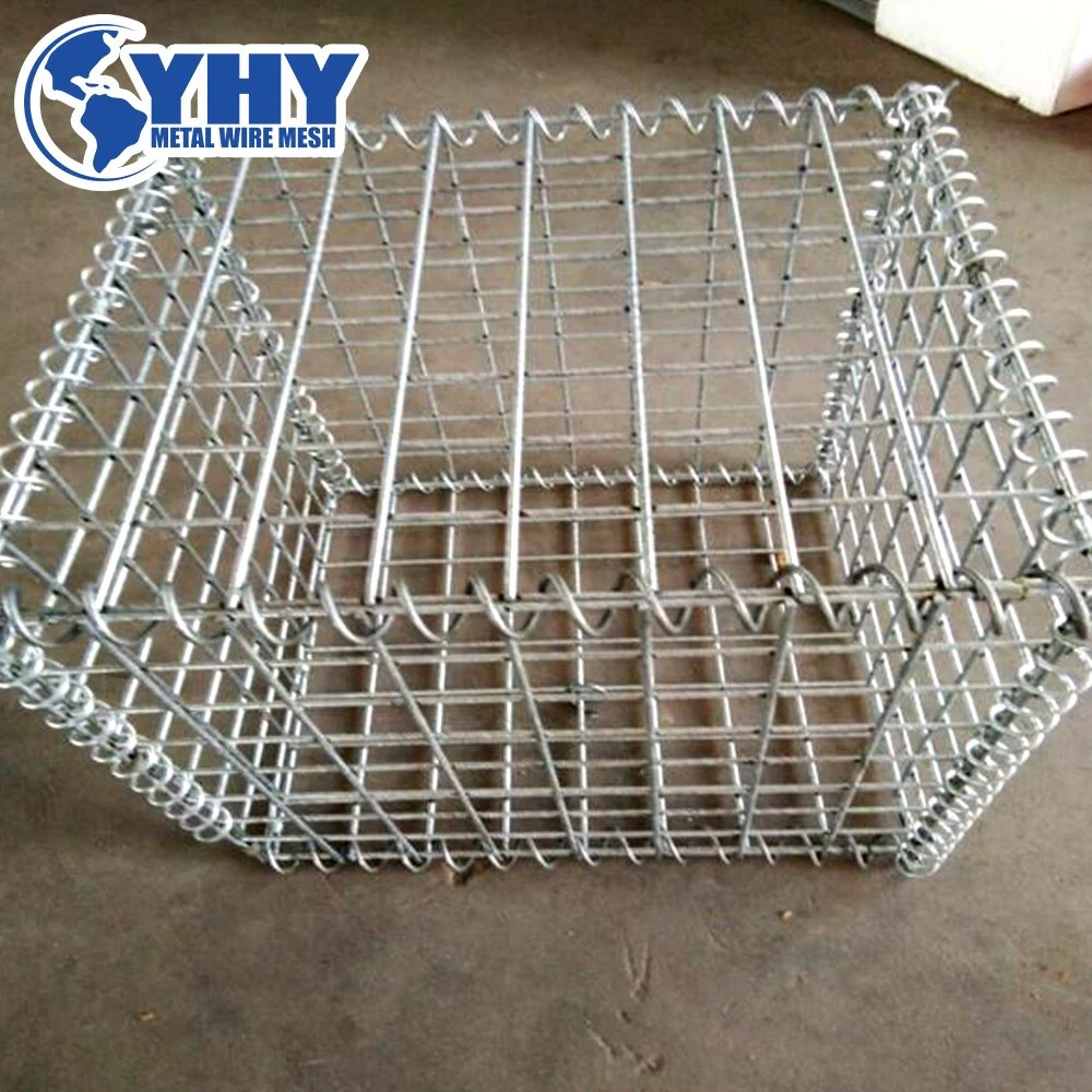 Silver Heavy Galvanized Welded Gabion Wire Mesh Box