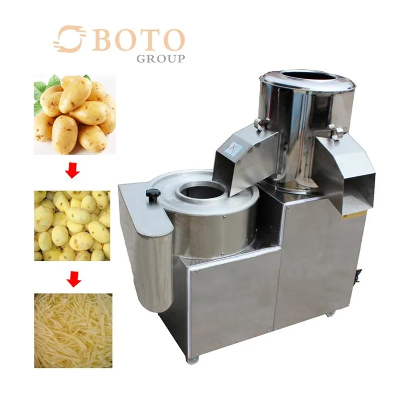 Automatically Peel and Cut Potato Carrot Food Machine