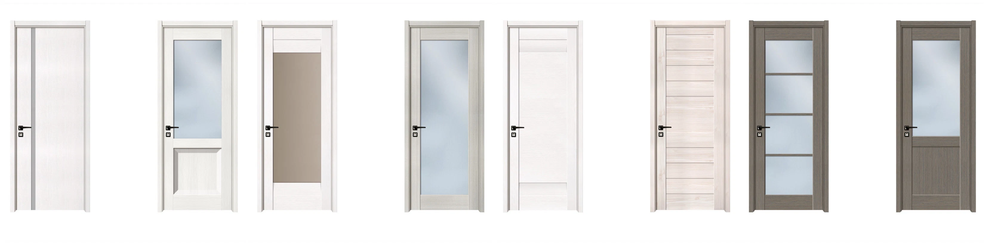 Modern Solid Core PVC Door: White, Water-Resistant, Laminated Wood - Ideal for Home