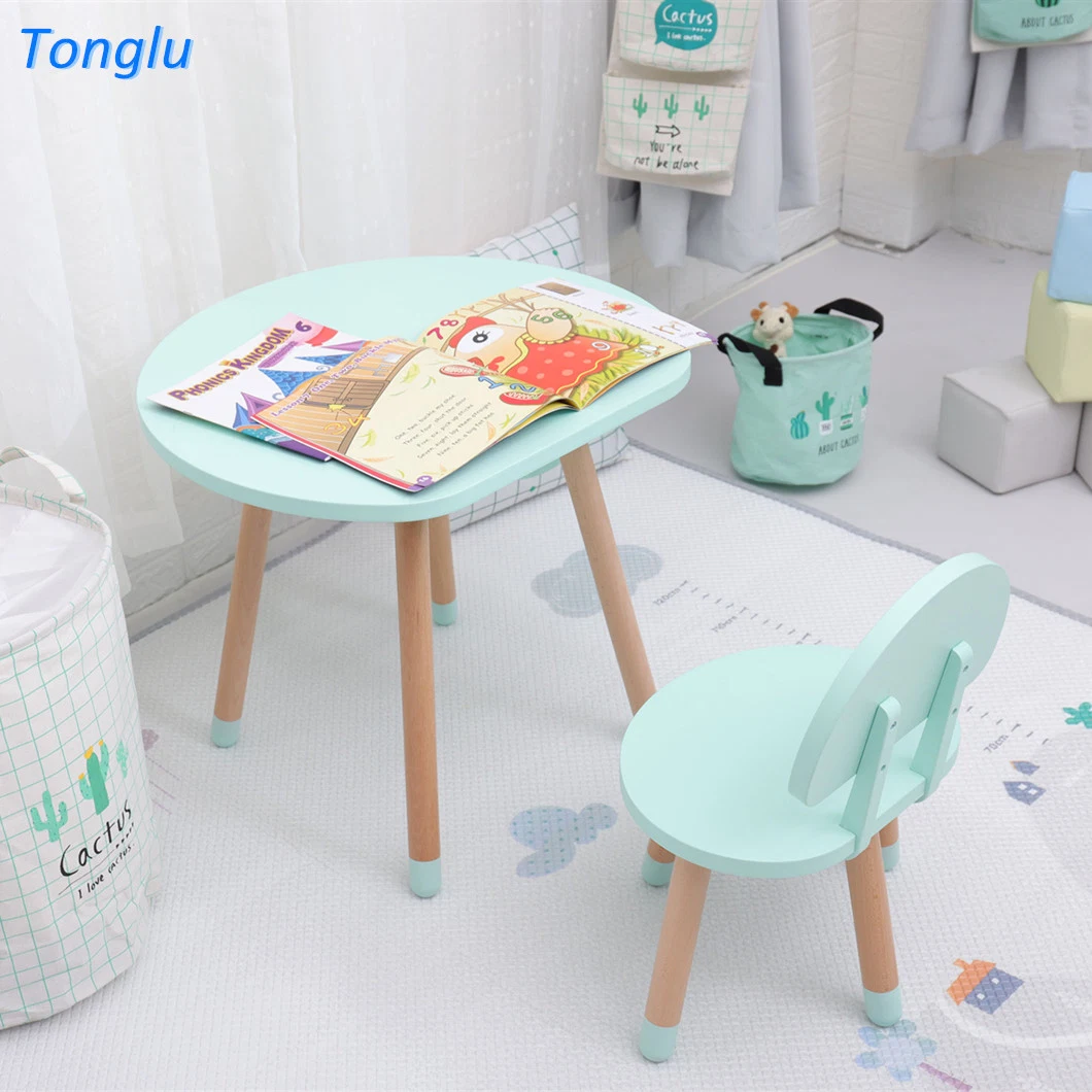 Wooden Kids Colorful Dining Study Table and Chair Toddler Furniture