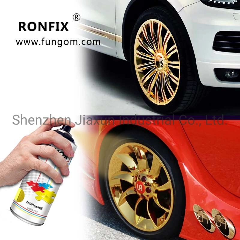 Ronfix Gold Effect Spray Paint 400ml, Acrylic Paint for Car Wall Metal, Aerosol Metallic Spray Paint,