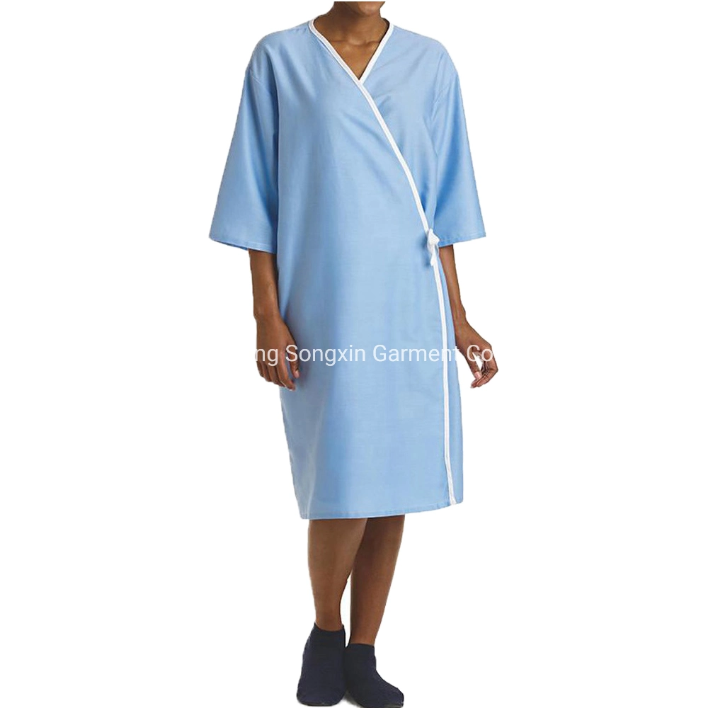 Cotton Patient Gowns Washable Stripes Hospital Patient Uniform Comfortable Good Quality