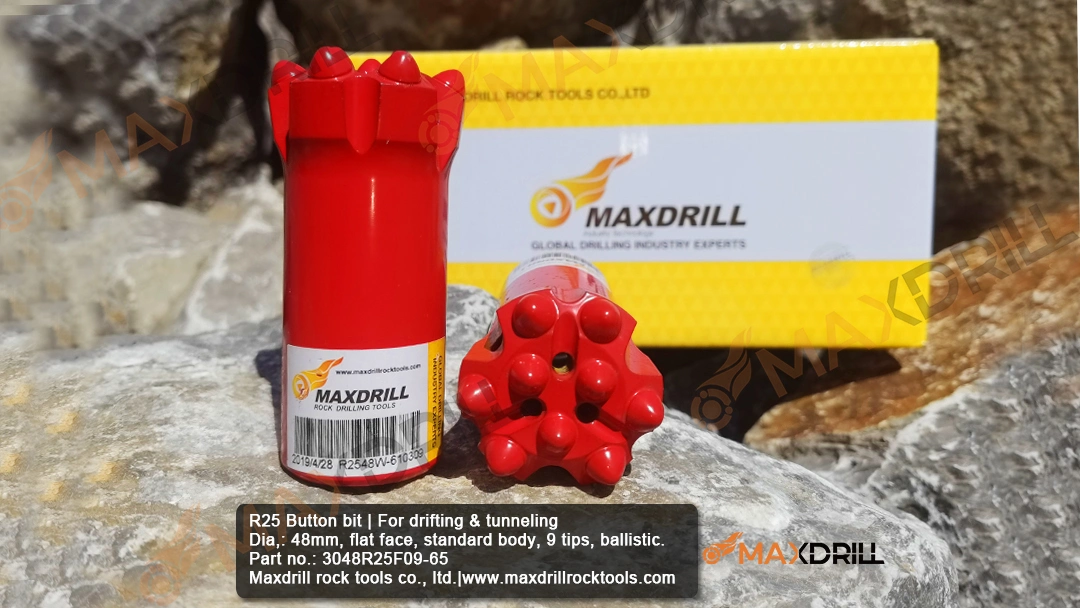 Maxdrill Thread Button Bit R25 45mm Rock Drilling Tools