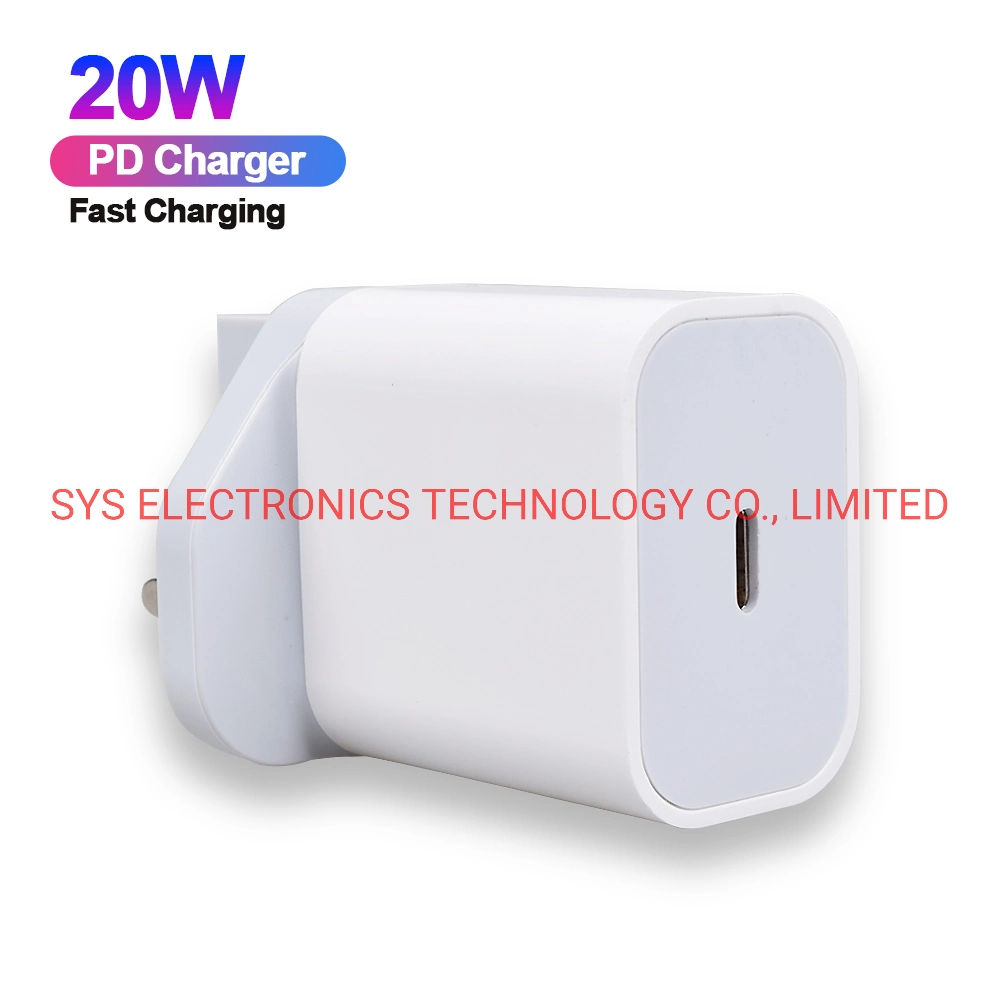 Pd 20W Home Charger Adapter USB-C UK Plug Pd Charger for Apple/Samsung/Xiaomi