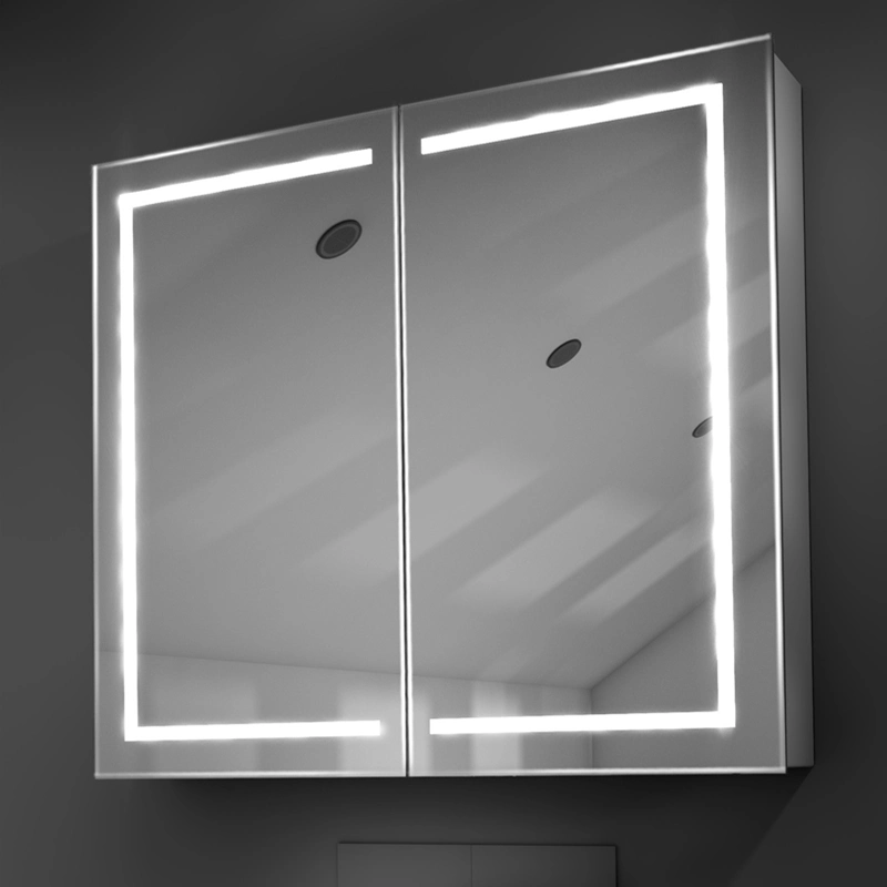 Einfach montiert entwickelt Wasserdicht LED beleuchtete Badezimmer-Accessoires Vanity Bluetooth Möbel Beleuchtete Medizin Spiegel Schrank