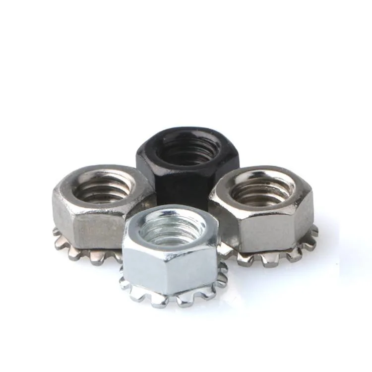 304 Stainless Steel K-Nut Cap Hex Lock Nut for Indoor and Outdoor Decoration Hex Flange Square Thin Nylon Insert Lock Cap Wing Channel Coupling Weld Nuts