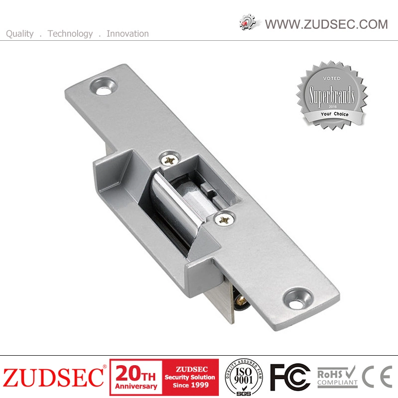 Electric Strike Lock with Stainless Steel Short Faceplate, Electric Lock 12VDC for Wooden Door