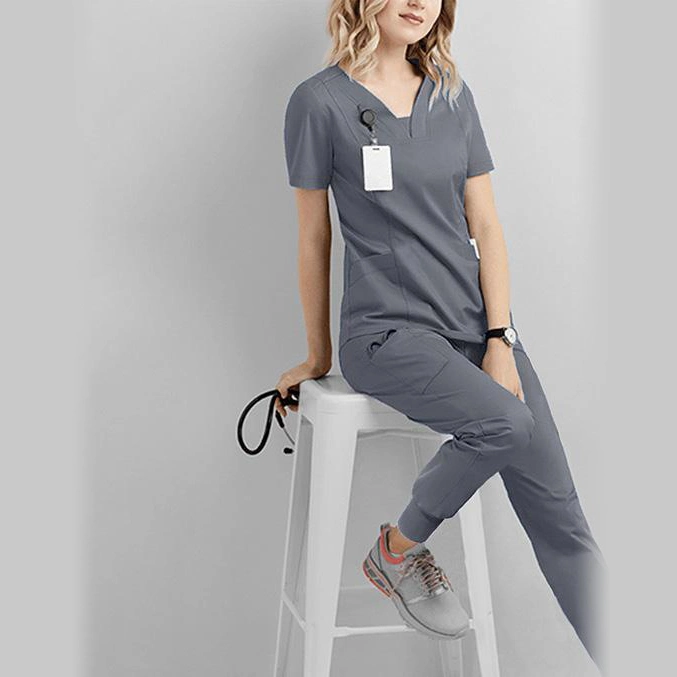 Krankenhaus Mode Scrubs Baumwolle Polyester Krankenschwester Designs Medizinische Uniformen Uniformen De Enfermera PARA Hospital Farbe Oro