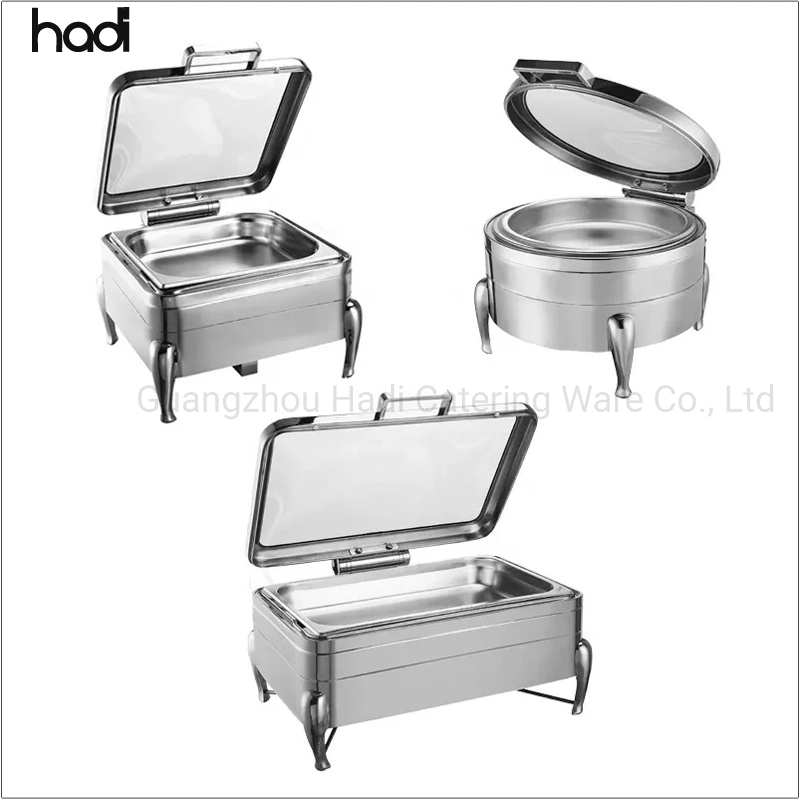 Stainless Steel Buffet Catering Equipment Factory Stainless Steel Copper Brass Chafing Dish Set Luxury Rose Gold Buffet Food Warmer