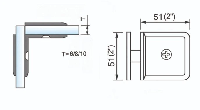 Raccord de raccordement de matériel de douche ODM OEM personnalisé, bord biseauté, verre Vers connecteur de pinces de douche en laiton inoxydable à 90 degrés Pour porte vitrée de douche